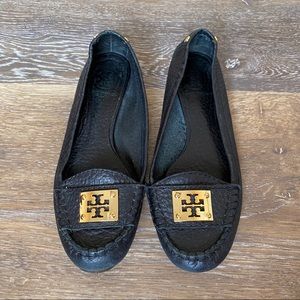 TORY BURCH Astor Pebbled Leather Moccasins